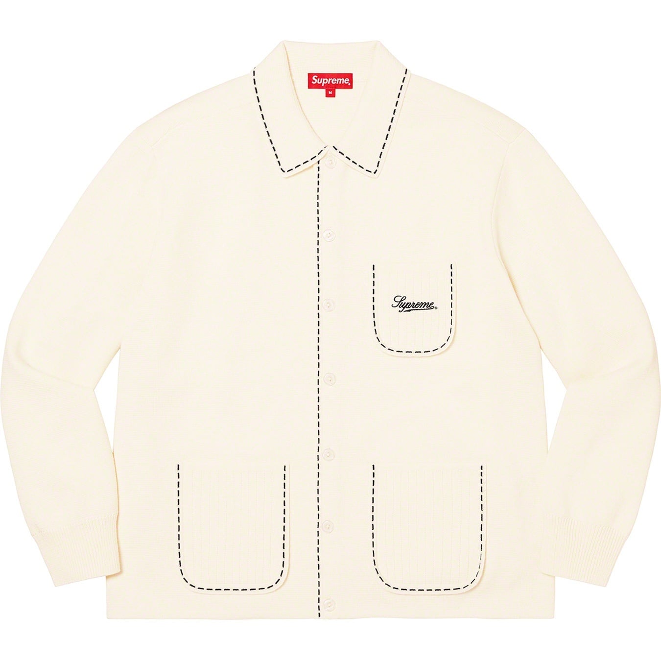 Contrast Stitch Button Up Sweater view 8